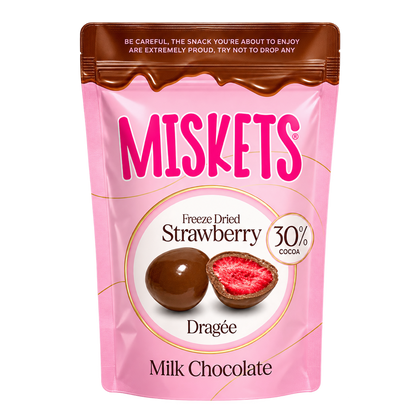 MISKETS FREEZE DRIED STRAWBERRY DRAGEE MILK CHOCOLATE 60 G