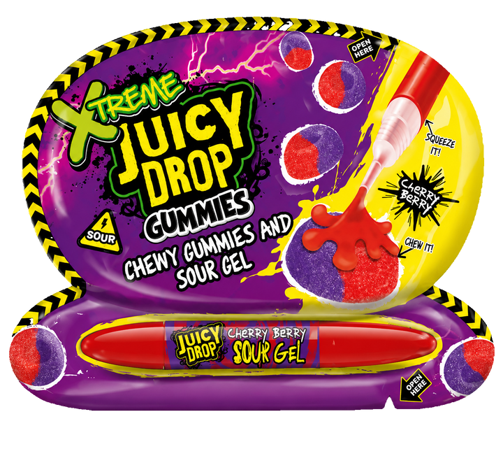 BAZOOKA JUICY DROP GUMMIES XTREME CHERRY BERRY 57G