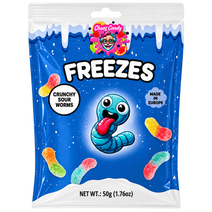 CHAOS CANDY FREEZE DRIED SOUR WORMS 50G