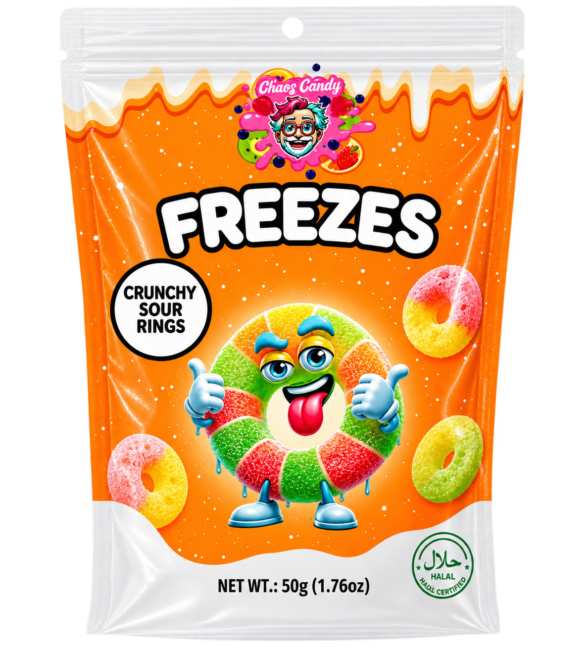 CHAOS CANDY FREEZE DRIED SOUR RINGS 50G