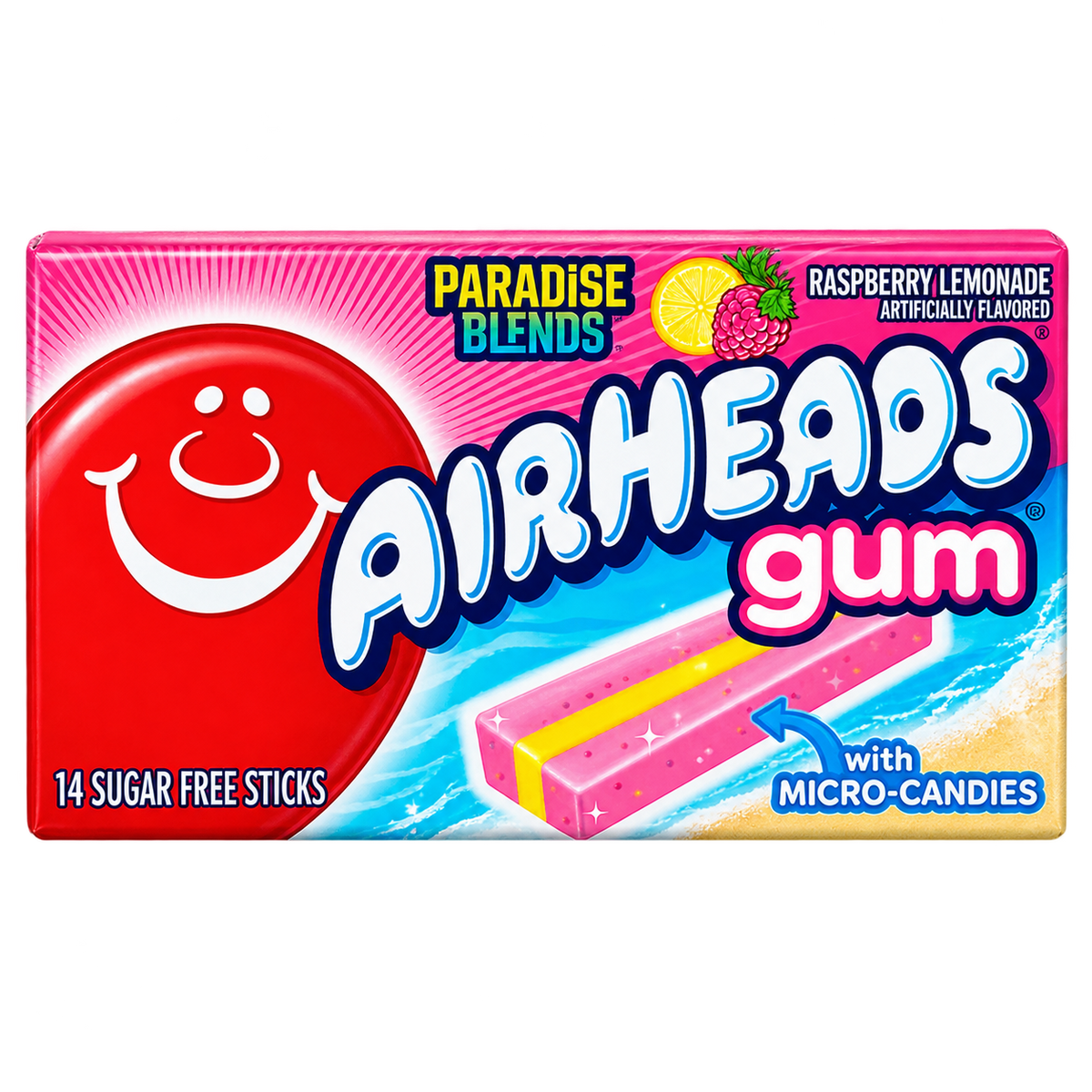AIRHEADS GUM RASPBERRY LEMONADE USA 34G