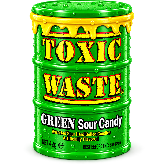 TOXIC WASTE GREEN SOUR CANDY USA 42G