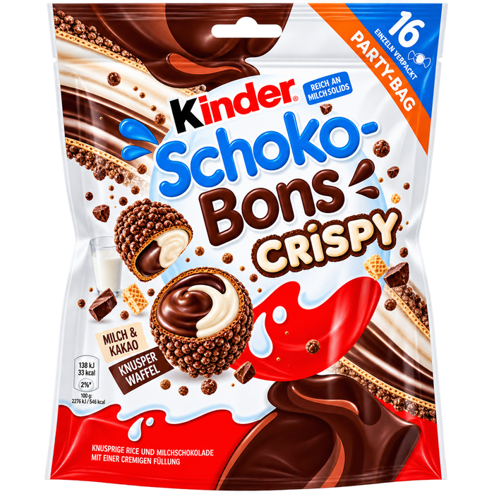 KINDER SCHOKO-BONS CRISPY PARTYBAG 89G