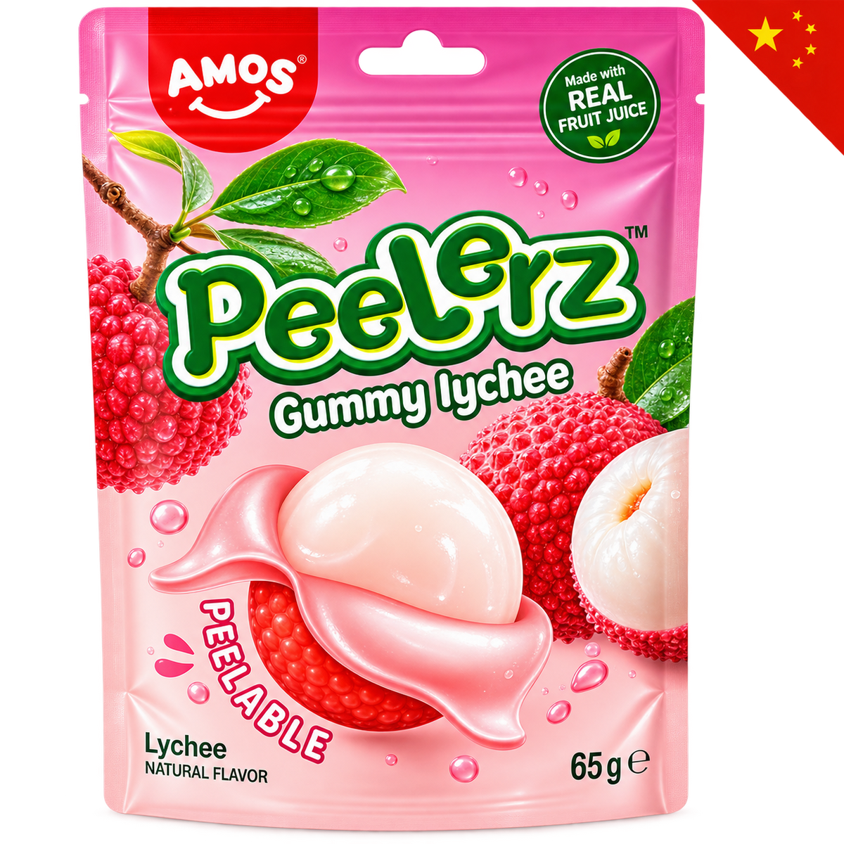 AMOS PEELERZ GUMMY LYCHEE 65G
