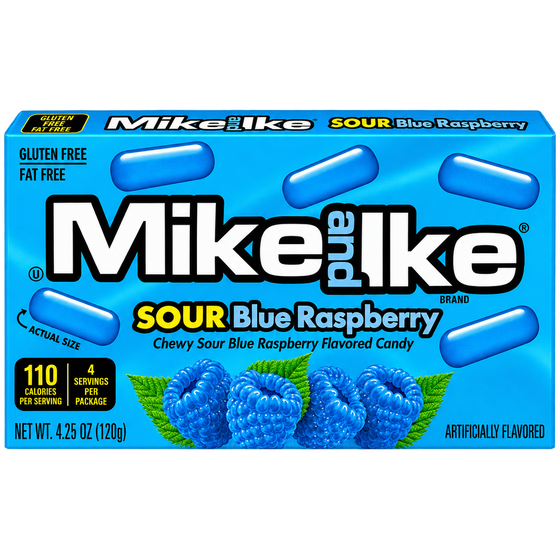 MIKE & IKE SOUR BLUE RASPBERRY THEATER BOX USA 120G