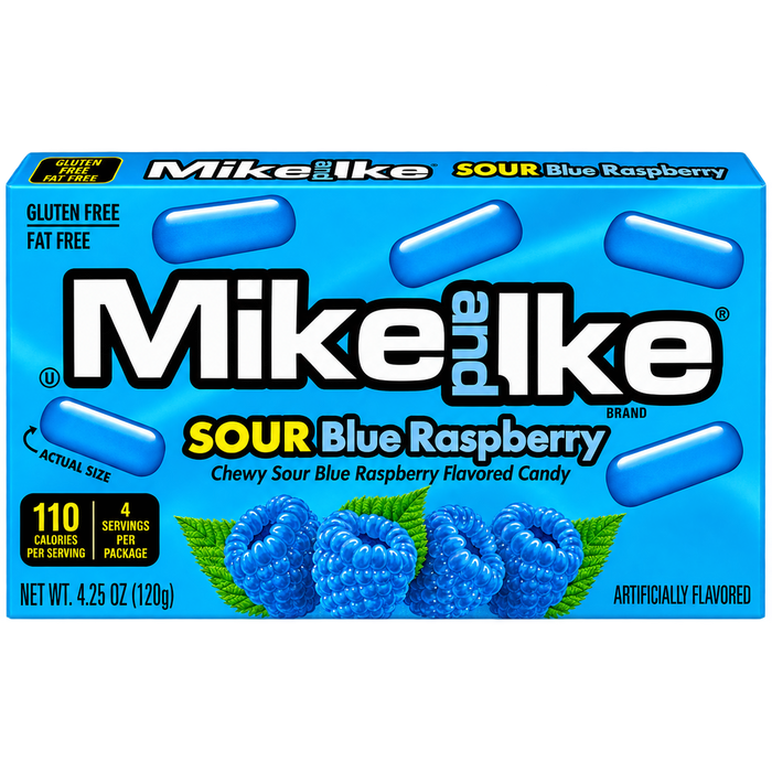 MIKE & IKE SOUR BLUE RASPBERRY THEATER BOX USA 120G