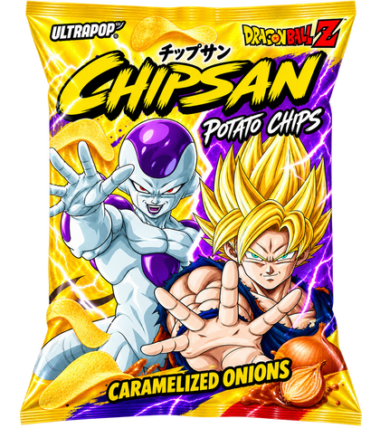 ULTRAPOP CHIPSAN KARTOFFELCHIPS CARAMELIZED ONIONS DRAGON BALL Z 110G
