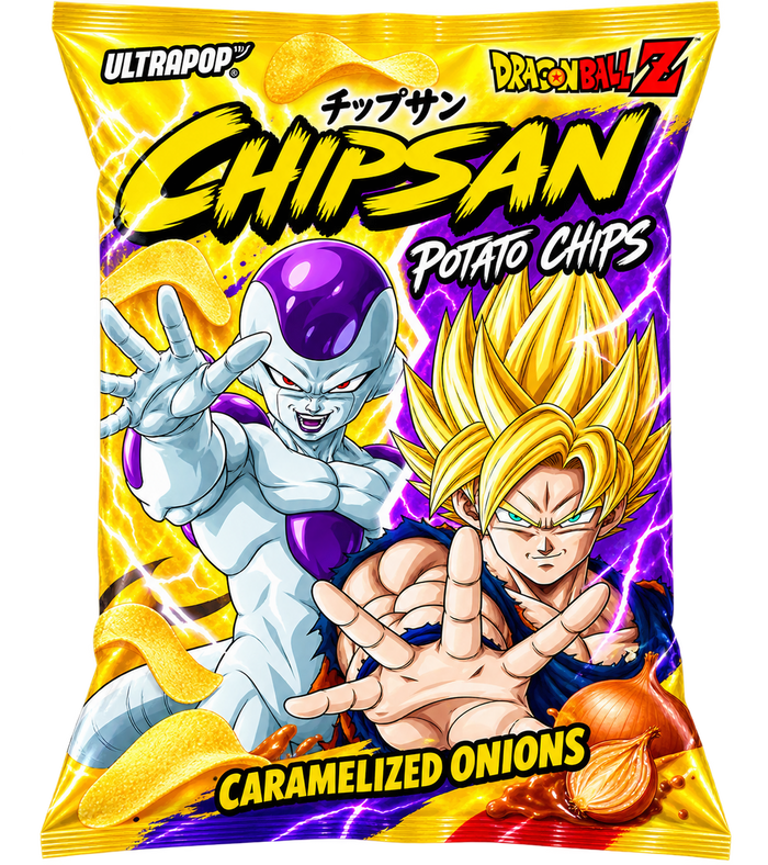 ULTRAPOP CHIPSAN KARTOFFELCHIPS CARAMELIZED ONIONS DRAGON BALL Z 110G