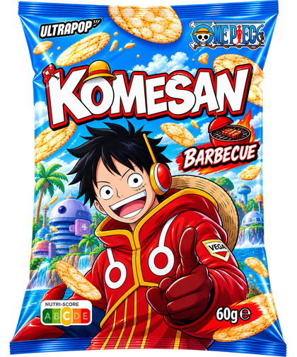 ULTRAPOP KOMESAN BROWN RICE CHIPS BBQ ONE PIECE LUFFY 60G
