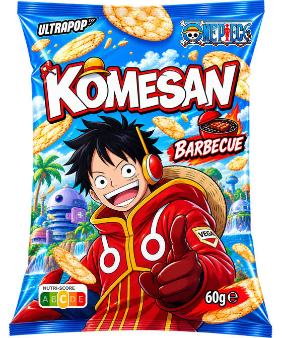 ULTRAPOP KOMESAN BROWN RICE CHIPS BBQ ONE PIECE LUFFY 60G