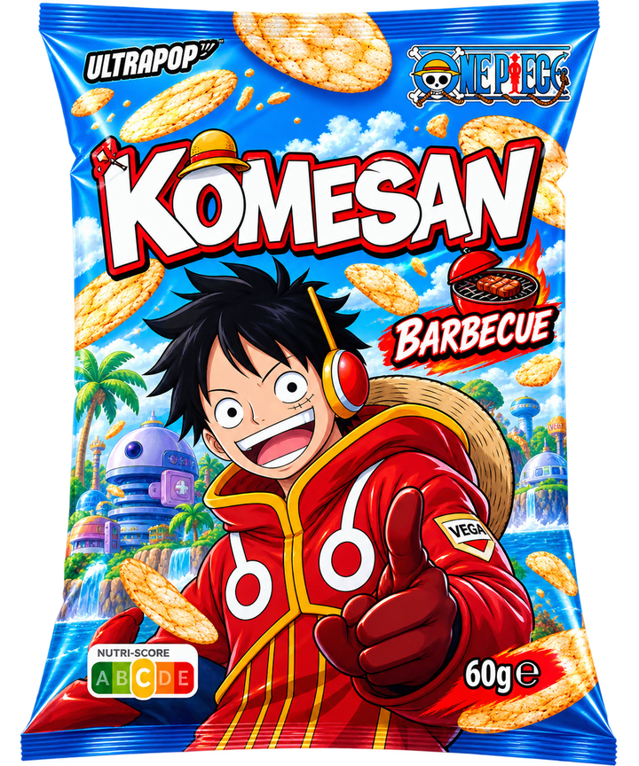 ULTRAPOP KOMESAN BROWN RICE CHIPS BBQ ONE PIECE LUFFY 60G
