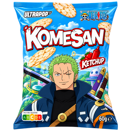 ULTRAPOP KOMESAN BROWN RICE CHIPS KETCHUP ONE PIECE ZORO 60G