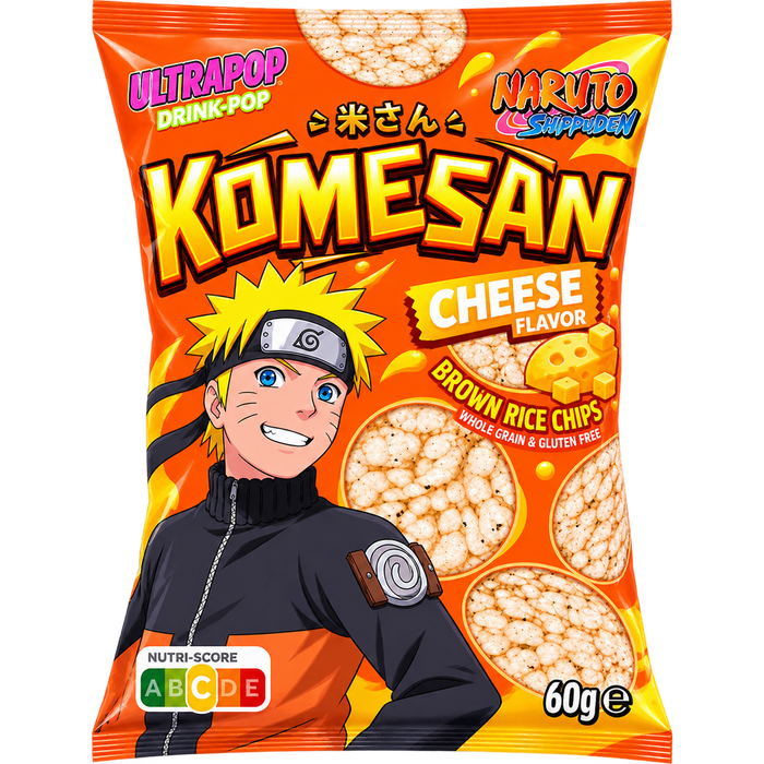 KOMESAN BROWN RICE CHIPS CHEESE NARUTO 60G