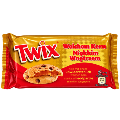TWIX CARAMEL CENTRES COOKIES 144 G