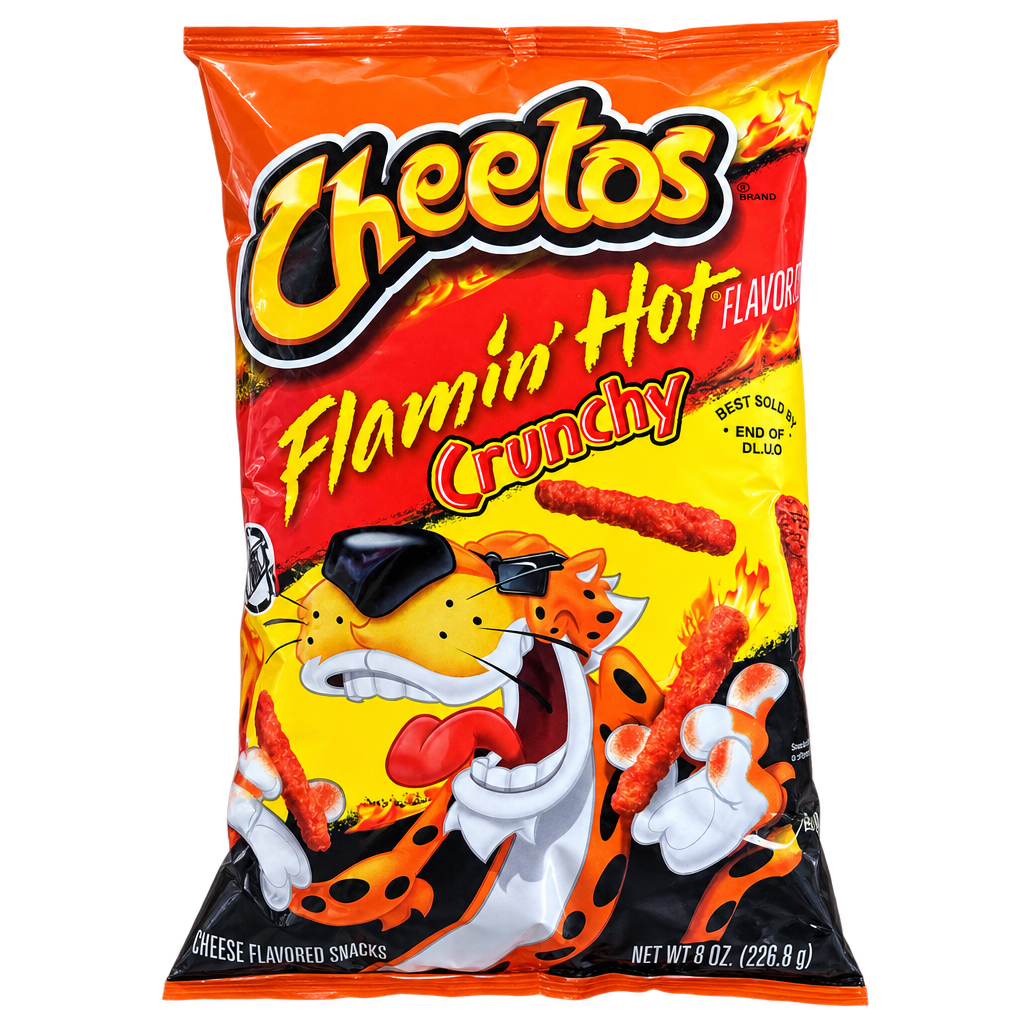 CHEETOS CRUNCHY FLAMIN' HOT CHEESE FLAVORED SNACKS 226.8 G