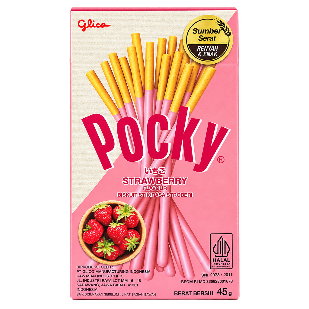 GLICO POCKY STRAWBERRY FLAVOUR 45 G