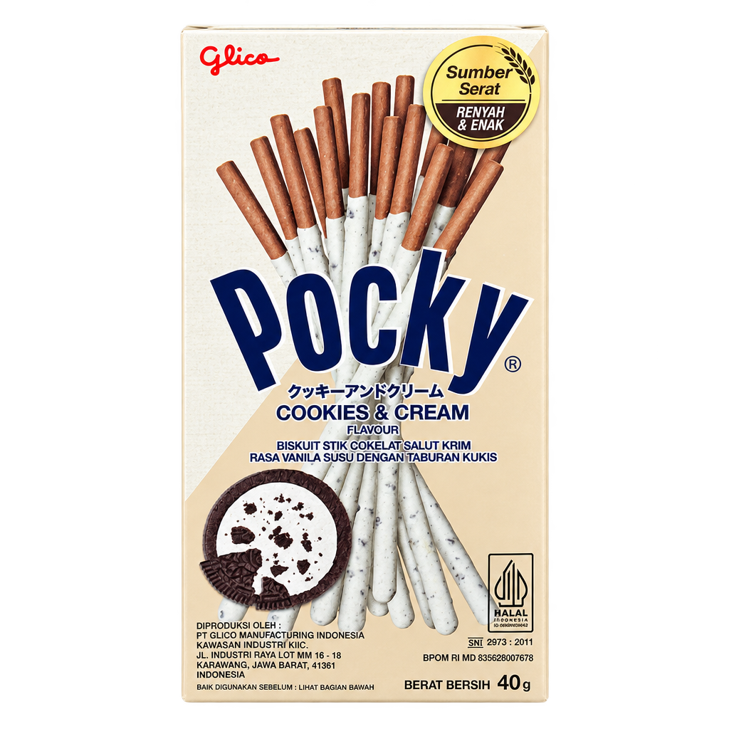 GLICO POCKY COOKIES & CREAM 40 G